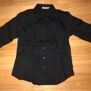 Black button up shirt elbow length